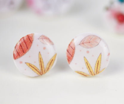 Herbstliche Ohrstecker – Handgefertigte Polymer Clay Studs