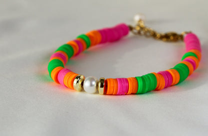 Tropical Pearl – Katsuki-Schmuck in Grün und Pink mit Süßwasserperle