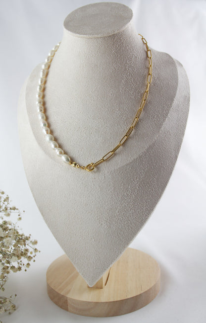 Perlenkette mit Süßwasserperlen – Minimalistisch & Handgefertigt