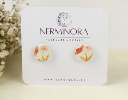Herbstliche Ohrstecker – Handgefertigte Polymer Clay Studs
