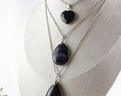 Naturstein Armband & Edelstahlkette – Handgefertigtes Schmuckset mit Naturstein-Anhänger