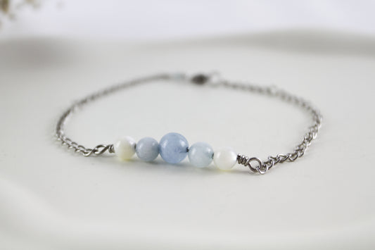 Aquamarin Quarz Armband