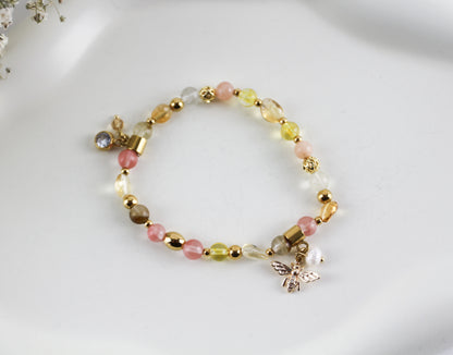 Citrin Naturstein Armband – Handgefertigtes Perlenarmband