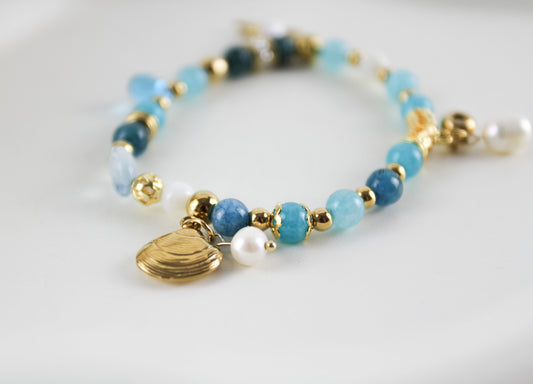 Magisches Aquamarin Armband Kollektion mit Natursteinen