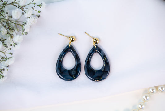 Elegante Blaue Tropfen Ohrringe