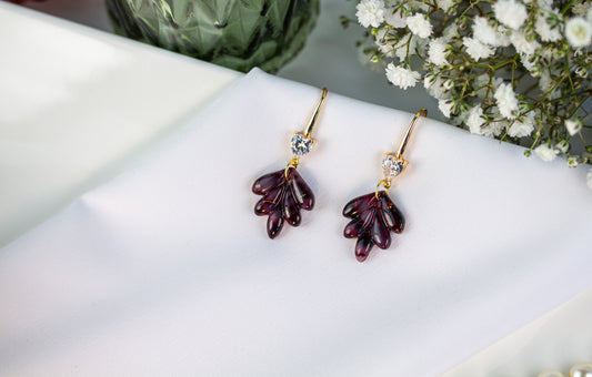 Bordeaux-Rot Marmor Schmuckset Seraya