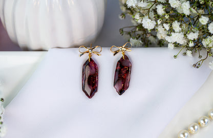 Helle Bordeaux-Rot Marmor Ohrringe Elaris