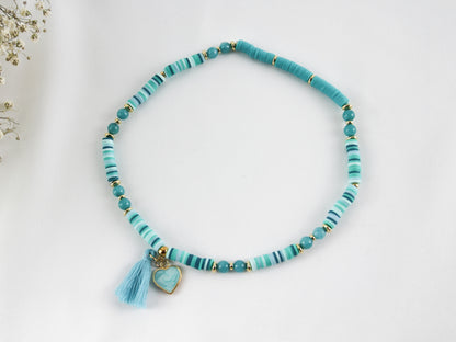 Türkis-Blaues Doppelarmband – Katsuki Perlenarmband mit Natursteinen | Handgefertigt