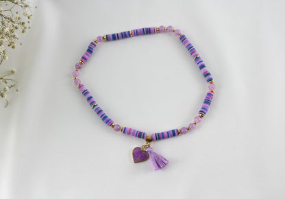 Lila Doppelarmband – Katsuki Perlenarmband mit Natursteinen | Einzigartiges Handmade Armband