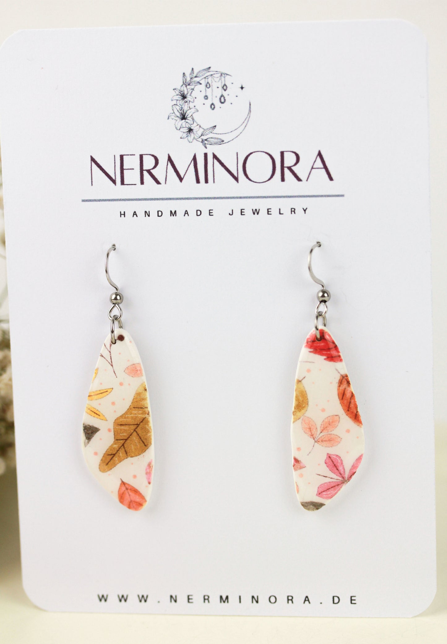 Herbst Blatt Ohrringe – Handgefertigte Polymer Clay Statement Ohrringe