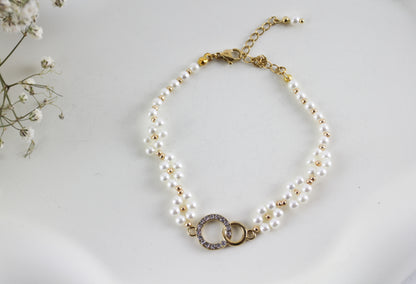 Zartes Blumen-Perlenarmband – Handgefertigtes einzigartiges Armband