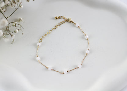 Elegantes Perlenarmband mit Kettenverschluss – Handgefertigtes Einzelstück