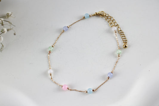 Colorful natural stone bracelet with clasp