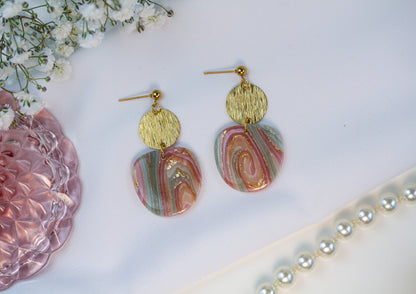 Rosa Gold Marmor Ohrringe - Gilded Marble Collection