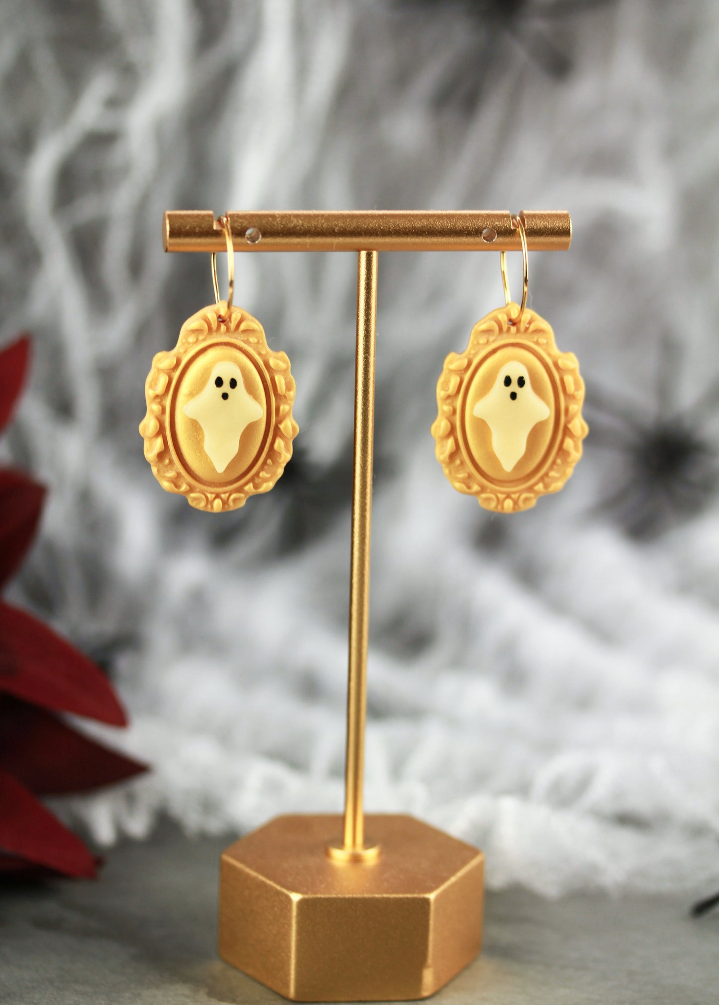 Glow Geisterrahmen Ohrringe – Leuchtende Polymer Clay Ohrringe | Halloween Edition