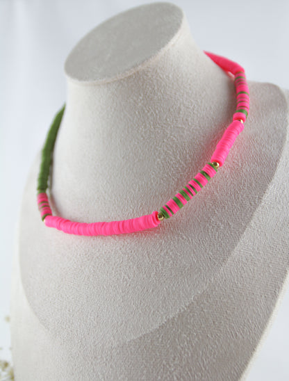 Army Grün-Pink Katsuki Perlenset – Armbänder & Halskette | Handgefertigter Schmuck