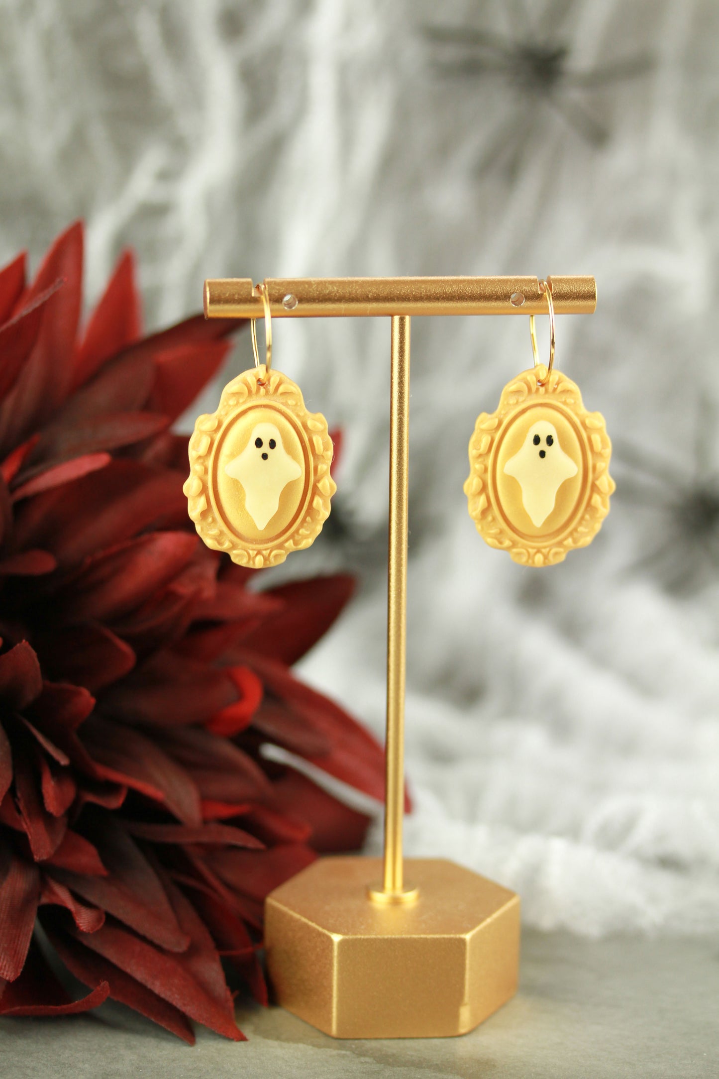 Glow Geisterrahmen Ohrringe – Leuchtende Polymer Clay Ohrringe | Halloween Edition