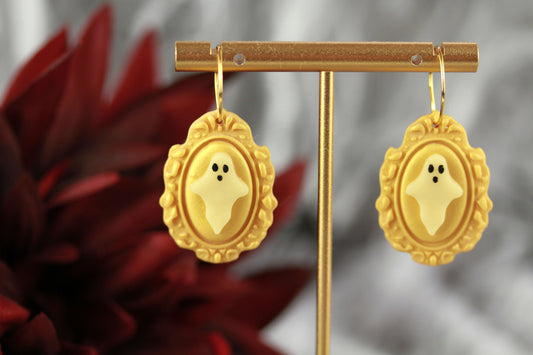 Glow Geisterrahmen Ohrringe – Leuchtende Polymer Clay Ohrringe | Halloween Edition