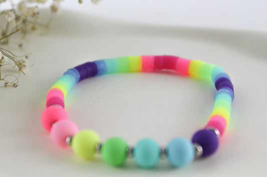 Rainbow Jelly Katsuki Heishi Beaded Bracelet