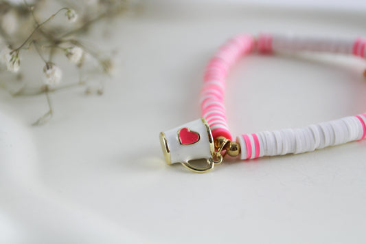 Lovely Coffee Cup Katsuki Heishi Beaded Bracelet