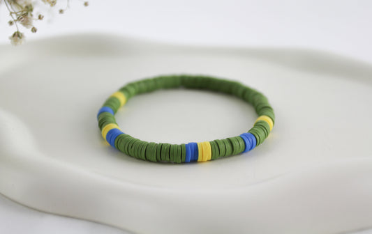 Green Blue Yellow Katsuki Heishi Beaded Bracelet