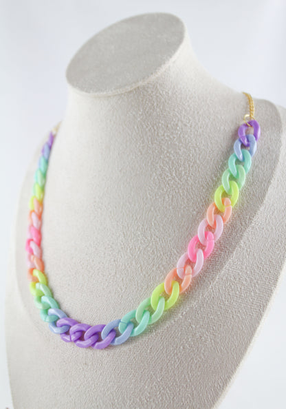 Regenbogen Gliederketten Set – Handgefertigtes Armband & Halskette