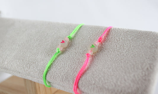 Neon Bracelet with Heart Pearl