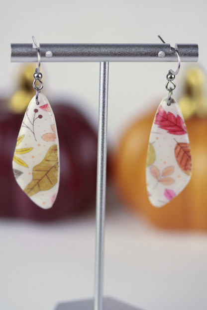 Herbst Blatt Ohrringe – Handgefertigte Polymer Clay Statement Ohrringe