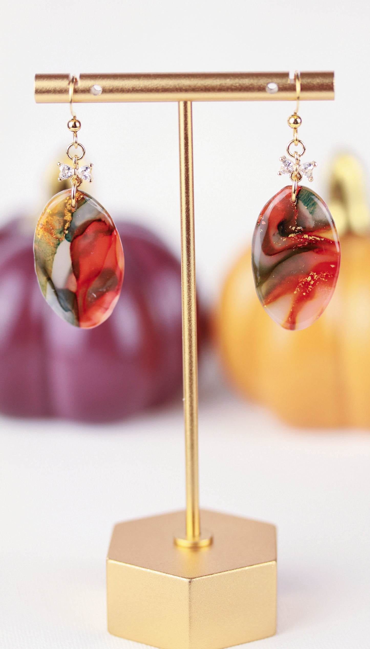 Herbstliche Polymer Clay Ohrringe – Kollektion Siena | Statement Schmuck