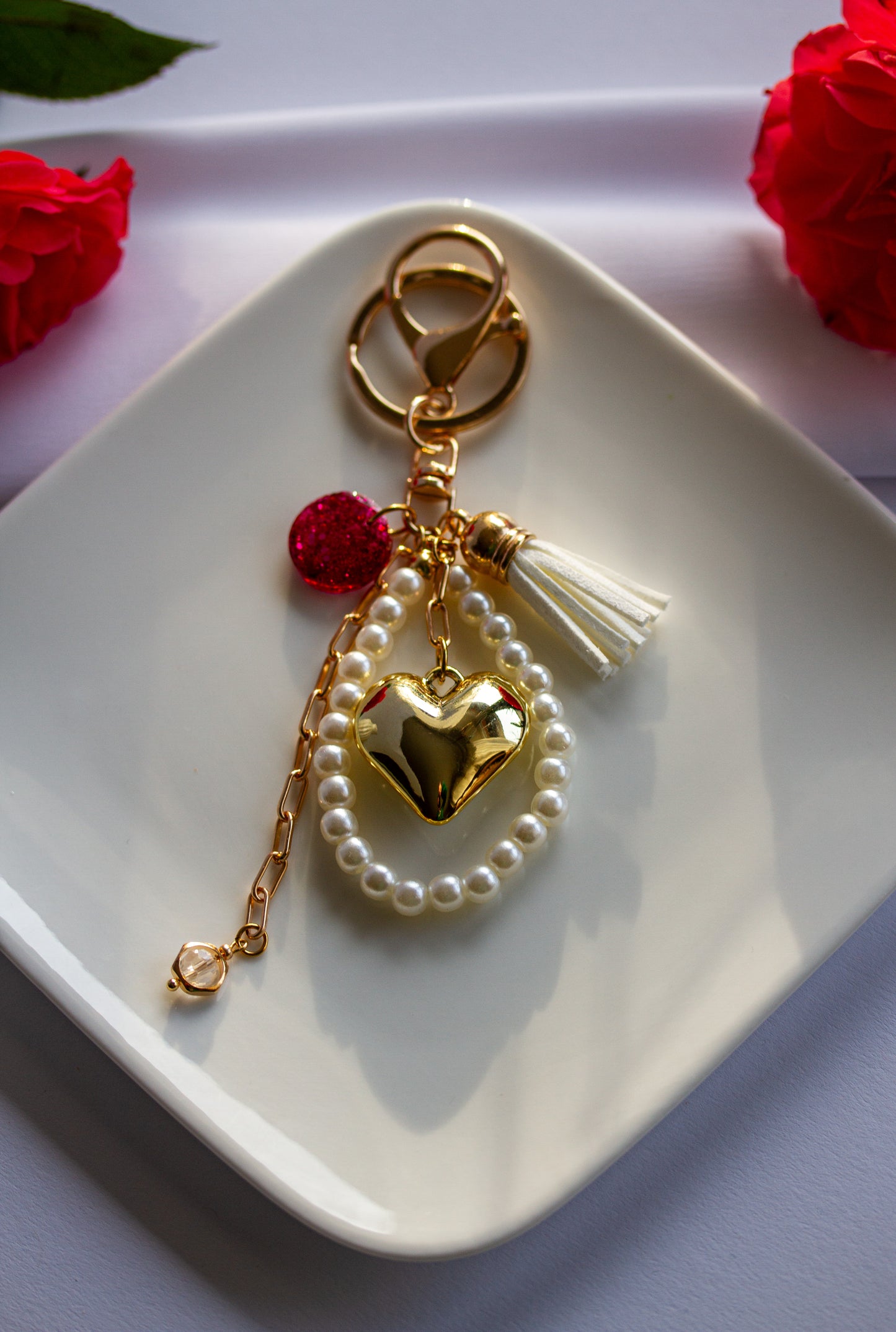 Pearl Heart Glam – Bag Charm