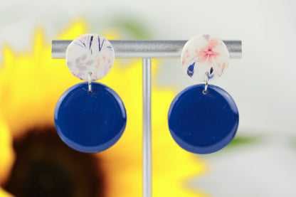 Blaue Polymer Clay Ohrringe „Celu“ – Kollektion Dualis