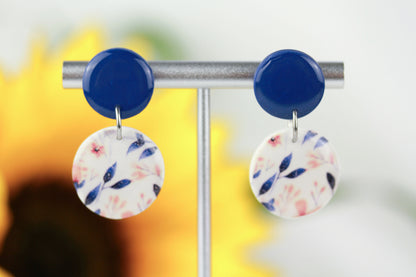 Blaue Polymer Clay Ohrringe „Celu“ – Kollektion Dualis