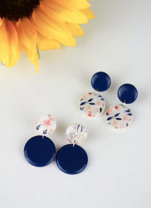 Blaue Polymer Clay Ohrringe „Celu“ – Kollektion Dualis