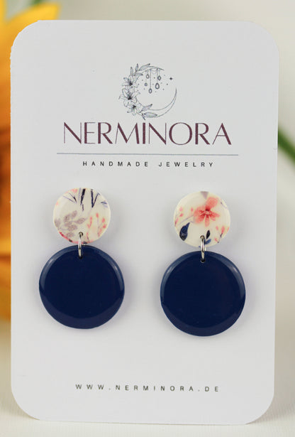 Blaue Polymer Clay Ohrringe „Celu“ – Kollektion Dualis