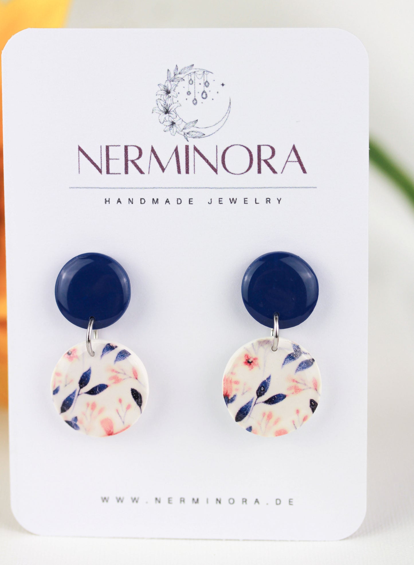 Blaue Polymer Clay Ohrringe „Celu“ – Kollektion Dualis