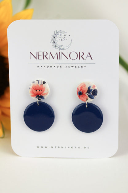 Blau und Gelbe Polymer Clay Ohrringe „Veya“ – Kollektion Dualis