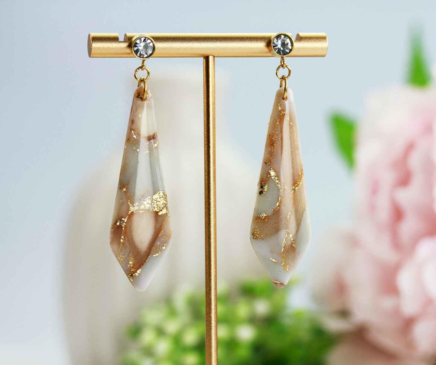 Golden Veil – Lange Statement Ohrringe