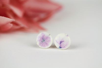 Florale Hängeohrringe – Kollektion Mauveline | Polymer Clay Statement Schmuck