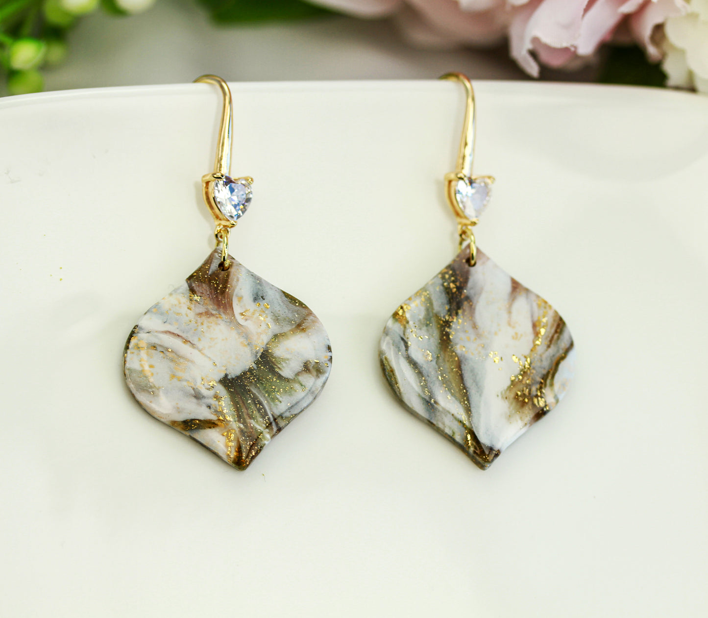 Ivory Mocha Bloom – Ohrringe