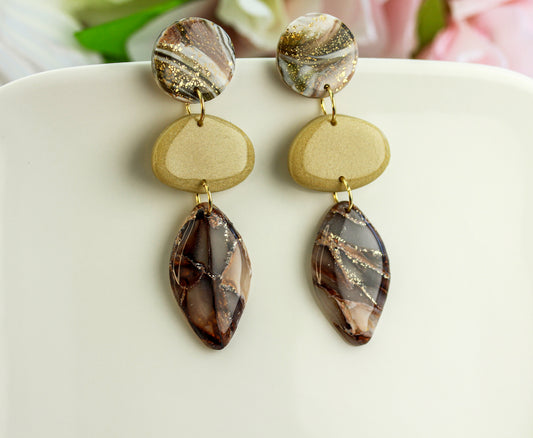 Ivory Mocha Leaf – Ohrringe