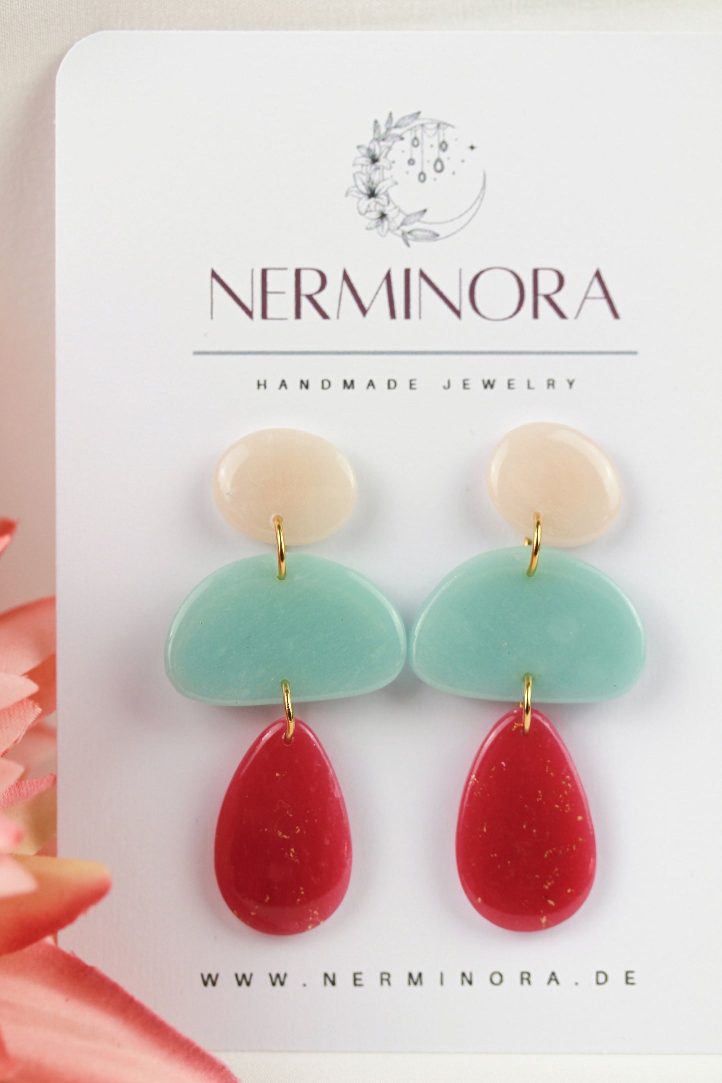 Polymer Clay Hängeohrringe – Kollektion Misty Tiers | Statement Ohrringe