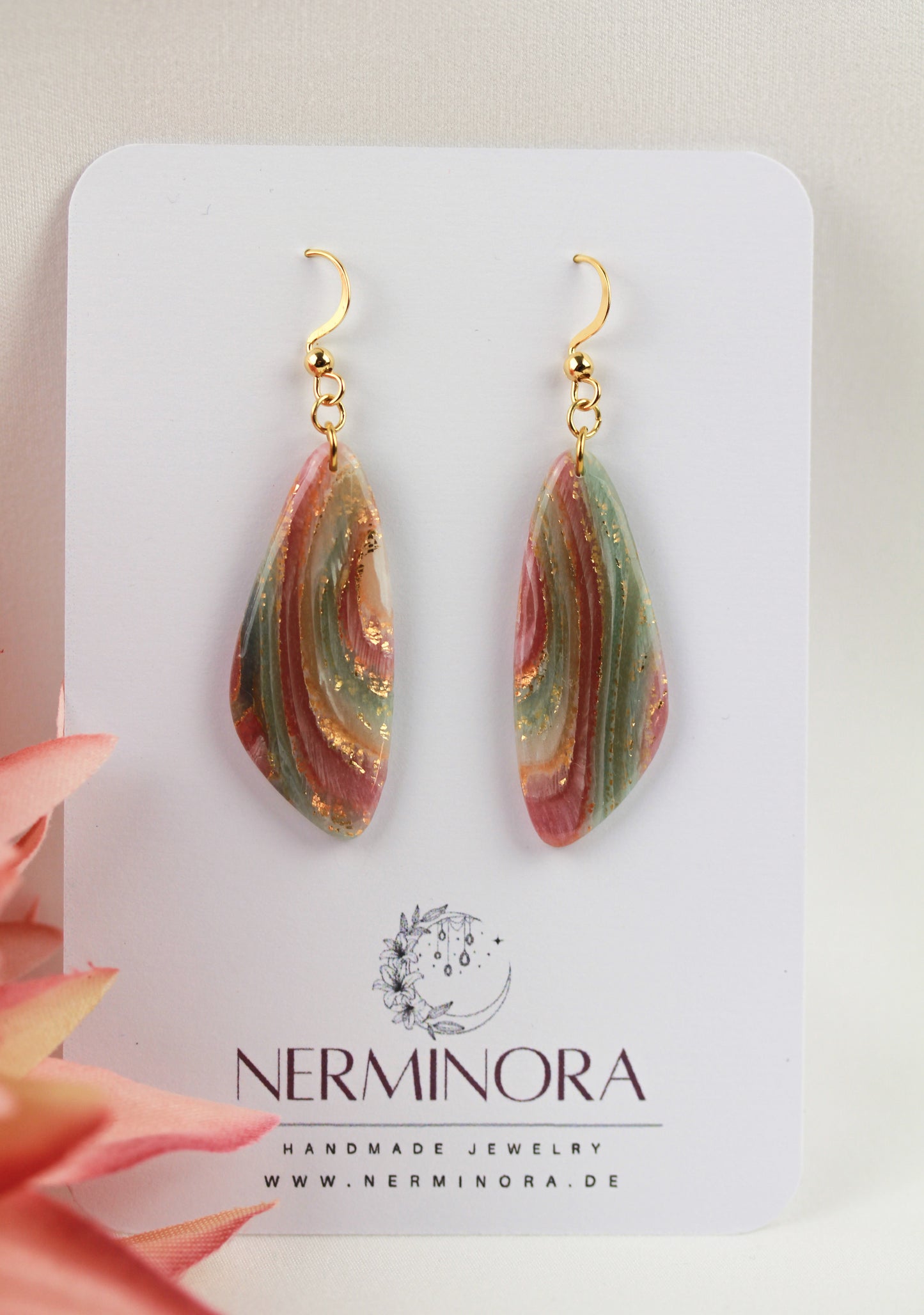 Elegante Polymer Clay Ohrringe – Kollektion Gilded Marble