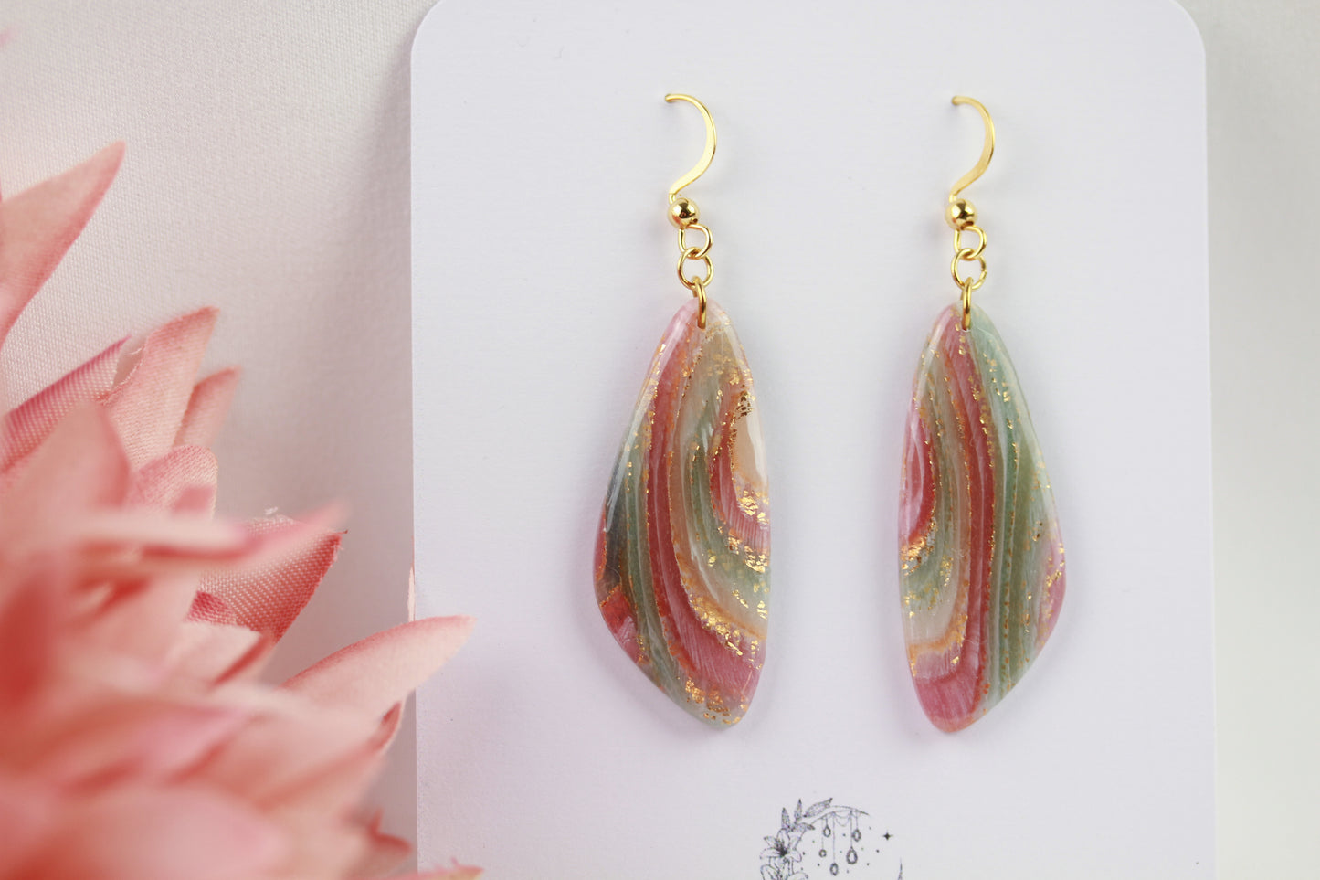 Elegante Polymer Clay Ohrringe – Kollektion Gilded Marble