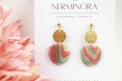 Elegante Polymer Clay Ohrringe – Kollektion Gilded Marble