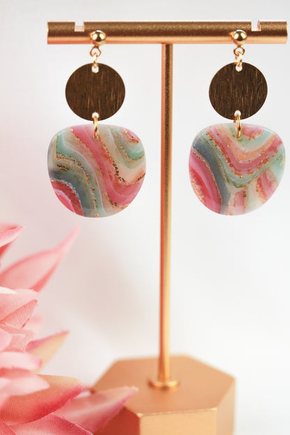 Elegante Polymer Clay Ohrringe – Kollektion Gilded Marble