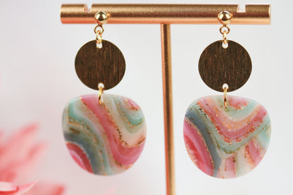 Elegante Polymer Clay Ohrringe – Kollektion Gilded Marble