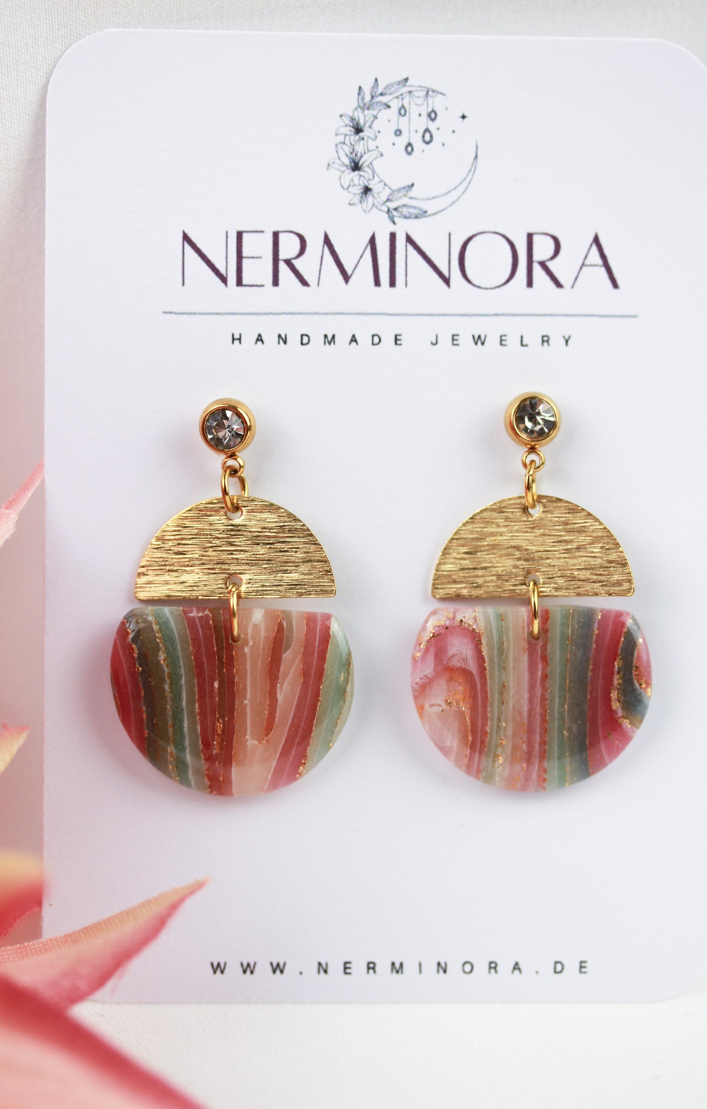 Elegante Polymer Clay Ohrringe – Kollektion Gilded Marble