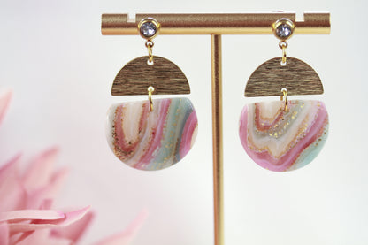 Elegante Polymer Clay Ohrringe – Kollektion Gilded Marble