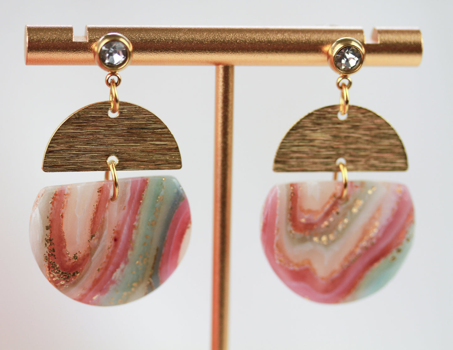 Elegante Polymer Clay Ohrringe – Kollektion Gilded Marble