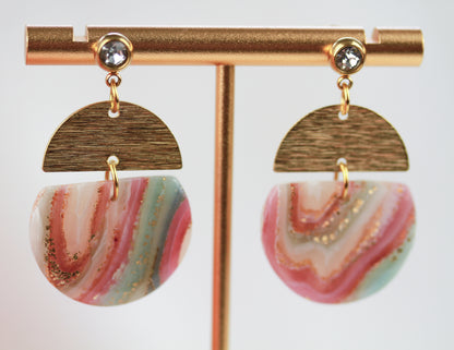 Elegante Polymer Clay Ohrringe – Kollektion Gilded Marble